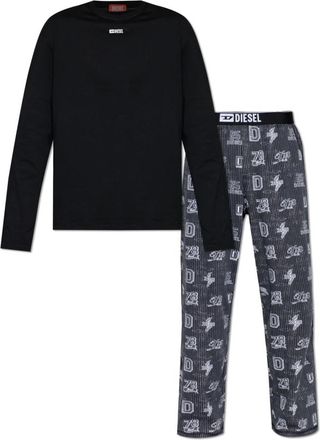 Diesel Nachtkleding, Heren, Zwart, 2Xl, Katoen, Set-Nolan-D-Box Pyjamaset