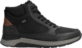 Rieker Zwarte zwarte casual enkellaarsjes - Heren - Veterlaarzen - Zwart - 42 EU - Wol - Schoenen