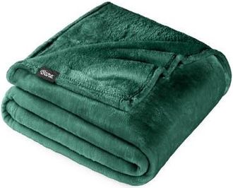 Bare Home Microplush Fleece Throw Blanket in Forest Green at Nordstrom, Size Standard