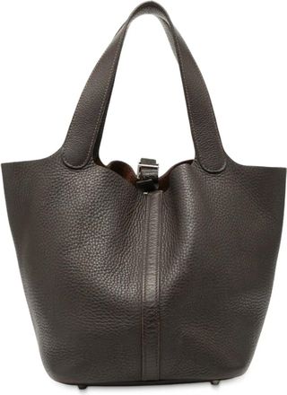 Herm&egrave;s Borsa a mano Picotin 22 in pelle Clemence 2003 - Marrone