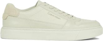 Calvin Klein Lace Up Sneakers met Rubberen Zool - Heren - Sneakers - Beige - 44 EU - Leer - Schoenen