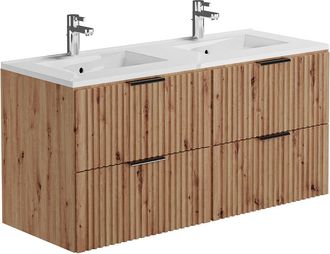 Vente-Unique Mueble de ba&ntilde;o suspendido bajo lavabo - Natural claro - 120 cm - ZEVARA