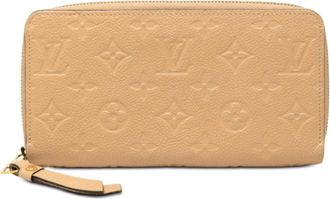 Louis Vuitton Monogram Empreinte Beige Leather Long Wallet (Bi-Fold) (Pre-Owned)