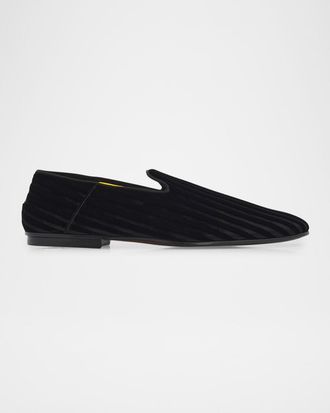 Tom Ford Men & apos;s Striped Velvet Loafers