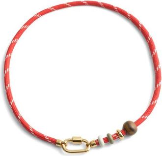 Madewell Semiprecious Carabiner Paracord Necklace in Cerise at Nordstrom