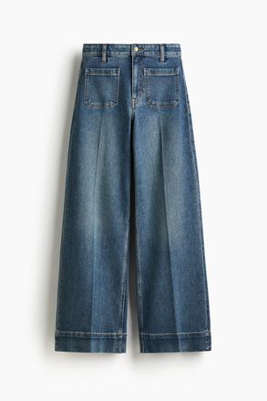 H&M Wide High Jeans - Denimblau