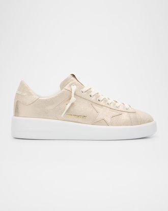 Golden Goose Purestar Shimmer Leather Low-Top Sneakers