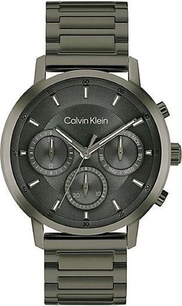 Calvin Klein Reloj multifunci&oacute;n de acero ba&ntilde;ado en verde