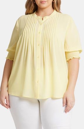NYDJ Print Peasant Top in Yellow Daisy at Nordstrom, Size 1X