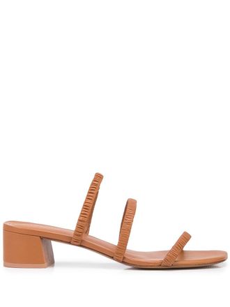 Reformation Assunta 35mm strappy mules - women - Leather - 10.5 - Brown