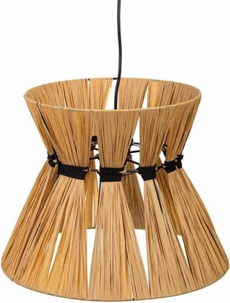 Wanderlust Deco L&aacute;mpara de techo de rafia y metal marr&oacute;n 41x41x31h cm