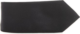 Emporio Armani Glanzende Zijden Stropdas - Heren - Stropdassen - Zwart - ONE Size - Accessoires