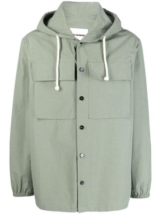 Jil Sander Shirtjack met capuchon - Groen