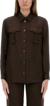 Aspesi Brown Relaxed Solid Shirt
