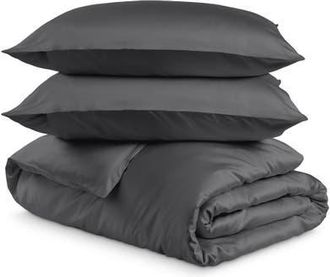 Bare Home Cooling Rayon Duvet Cover Set in Grey at Nordstrom, Size Twin/twin X-Long