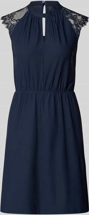 Vero Moda Tailliertes Freizeitkleid mit Spitzenbesatz Modell MILLA in Dunkelblau, Gr&ouml;&szlig;e XL