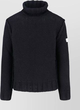 Maison Margiela high neck textured knit crewneck sweater