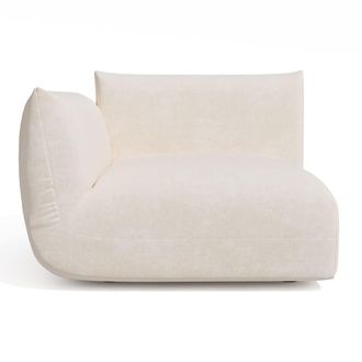 Sia Home M&oacute;dulo esquinero izquierdo terciopelo chenilla crema