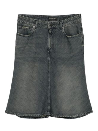 Balenciaga Godet denim skirt - women - Cotton - 38 - Blue
