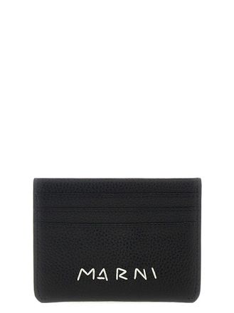 [Marni] Logo Card Holder - Black / ☆送料込☆ Black leather card case | Marni