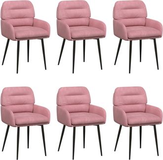 vidaXL Sillas De Comedor 6 Uds. Terciopelo Rosa 59 X 59,5 X 90 Cm Vidaxl