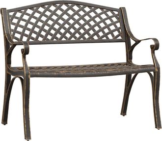 vidaXL Vidaxl - Banco De Jard&iacute;n De Aluminio Fundido Bronce 102 Cm