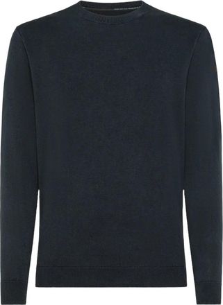 Roberto Ricci Design Katoenen Trui met Lange Mouwen - Heren - Ronde hals truien - Blauw - S - Katoen - Truien & Vesten