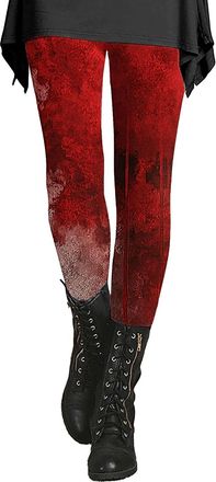 Generic Halloween Leggings Women Blood Stained Yoga Tights Fitness Running Stretch Leggings Casual Funny Gift Pants Fall Celebration Tights Bottoms Halloween 