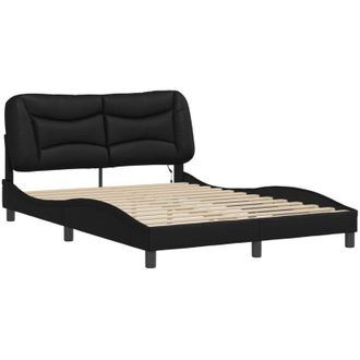 vidaXL Bed Frame with led without Mattress Hvar Black 140x190 cm Vidaxl