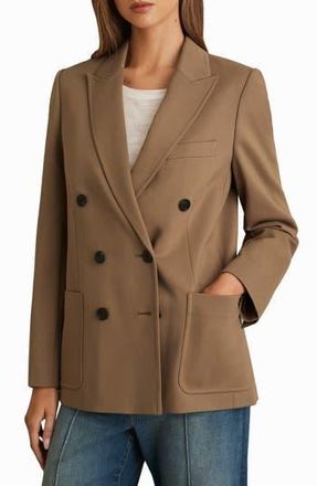 Reiss Heidi Double Breasted Ponte Blazer in Camel at Nordstrom Rack, Size 12 Us / 16 Uk