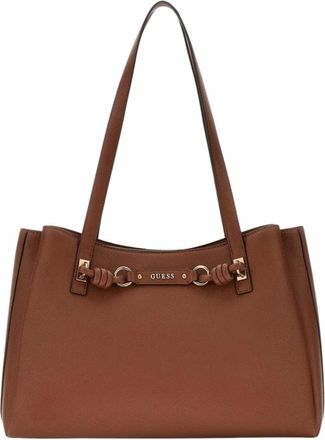 Guess Camelia 3 Comp Tote - female - Guess - Shopping Bags - Brown - ONE SIZE - Bags