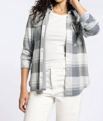 Thread & Supply Cassian Classic Collared Shirt In Grey/beige Plaid