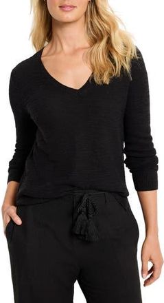 Nic+Zoe Breezy Textures Cotton Blend Sweater in Black Onyx at Nordstrom Rack, Size X-Small
