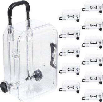 OEM Mini Maleta (12 Piezas), Estuche De Viaje De Pl&aacute;stico Con Forma De Caja De Bombones, Espacio De Almacenamiento Para Objetos Peque&ntilde;os (negro)