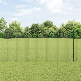 vidaXL Vidaxl - Fence Posts Height Adjustable 22 pcs Green 140 cm Steel