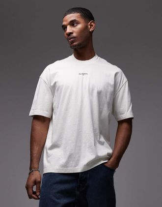 AllSaints Mikro - T-shirt bianca con logo centrale-Bianco