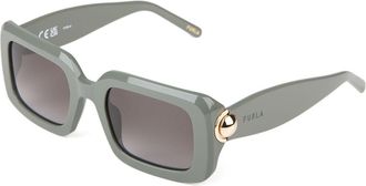 Furla Zonnebril Glanzend Khaki Groen