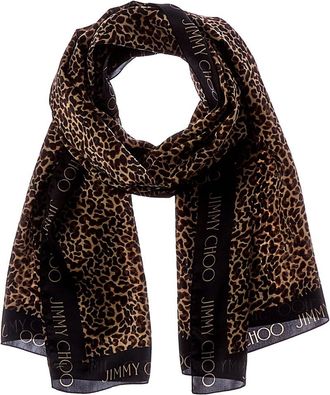 Jimmy Choo London Logo Silk Scarf