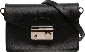 Prada Pre-owned Prada Saffiano Lux Sound Lock Crossbody Ladies F2WLJKA5C9ZGOL12