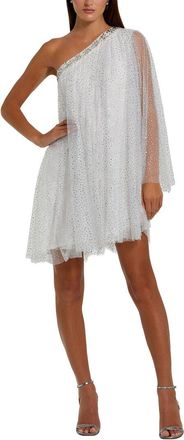Mac Duggal One Shoulder Embellished Tulle Mini Dress