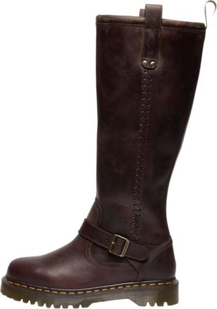 Dr. Martens Anistone Knee High Biker Boots Dark Brown 41871200