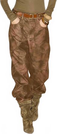 Isabel Marant Kelvina Faux Leather Pant In Tabacco