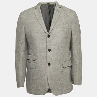 Banana Republic Heritage Grey Button Front Slim Fit Blazer