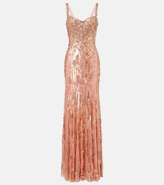 Jenny Packham Da Vinci embellished bustier gown