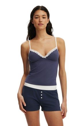 Cotton On Womens Dreamy Soft Lace Triangle Cami in Steely Blue Coconut Milk at Nordstrom, Size X-Large