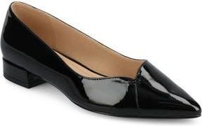 Journee Collection Carmin Pointed Toe Flat in Patent/Black at Nordstrom Rack, Size 6.5
