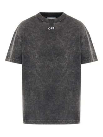 Off-white Check Flan Arrow-motif T-shirt - women - Cotton/Cotton/Elastane - M - Grey