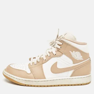 Air Jordan s Tan/white Leather Jordan 1 Mid Tan Gum Sneakers