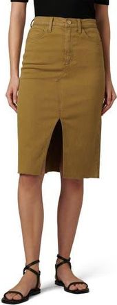 Joe's The Joplin Raw Hem Midi Denim Skirt in Gothic Olive at Nordstrom Rack, Size 25