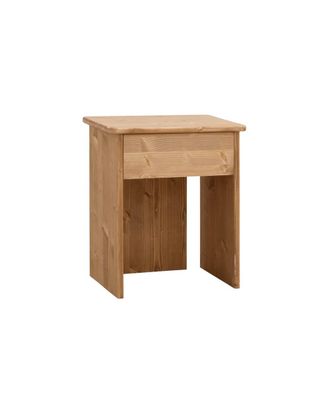 Deco Wood Mesita de noche de madera maciza en tono roble medio 50x42cm